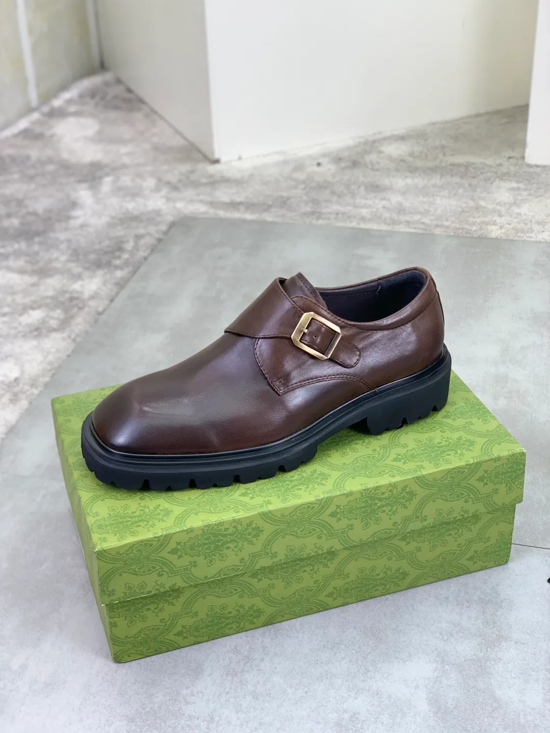 Men's Men's Shoes 💰P580 [New Style] 💰💎💎💎 [Gucci] GUCCI high-end men's formal business leather shoes, original order 1:1! Original imported high-end calfskin, original metal buckle, imported first-layer pigskin lining for feet, original high-end outsole, men's shoe size: 38-44